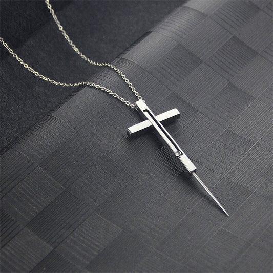 Metal Self Defense Necklace Needle Knife-GS105