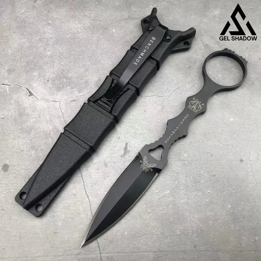 GS102 Fixed Blade Tactical Knife COMBO SOCP Dagger 3.22" Blade，K sheath